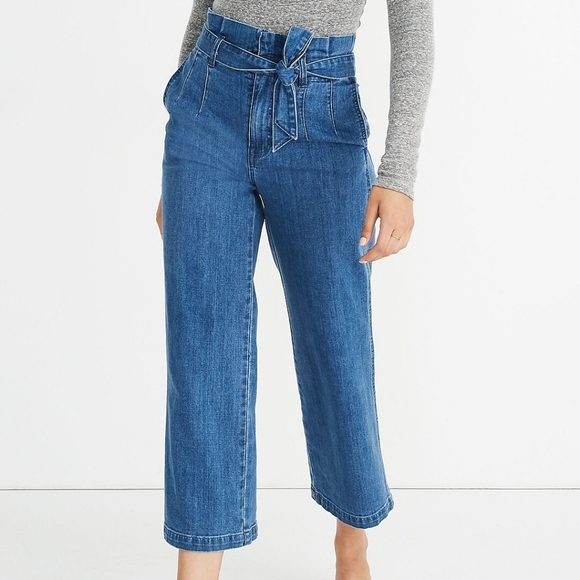 Madewell Paperbag High Rise Wide Leg Jeans Size 28 - Picture 15 of 16